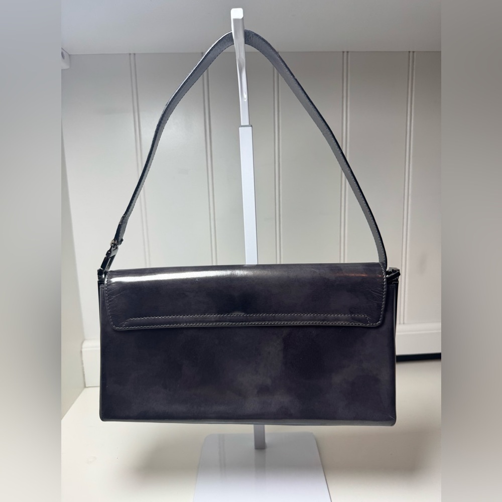 Salvatore Ferragamo Women’s Gray Patented Leather Shoulder Handbag - Picture 2 of 11